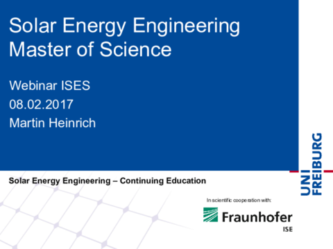 Solar Energy EngineeringMaster of Science - Martin Heinrich