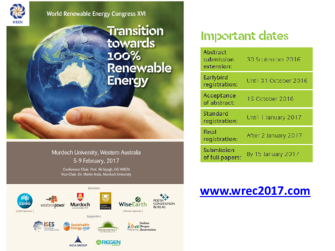 World Renewable Energy Congress Presentation - David Goodfield