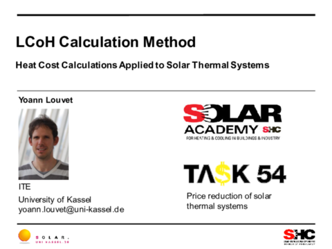 Webinar presentation by Yoann Louvet (LCOH Calculation)